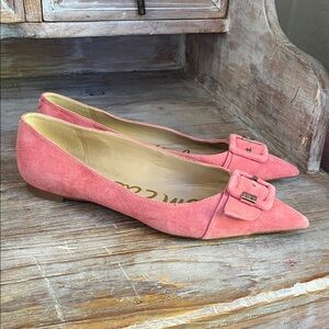 💓 Sam Edelman Sonja Leather Suede Pointy Toe Flats Size 10 Blush Pink